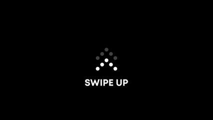Social media swipe up arrows motion graphics animation. Alpha channel without background. Swipe up animation footage
