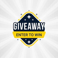 Giveaway and enter to win banner sign design template - obrazy, fototapety, plakaty