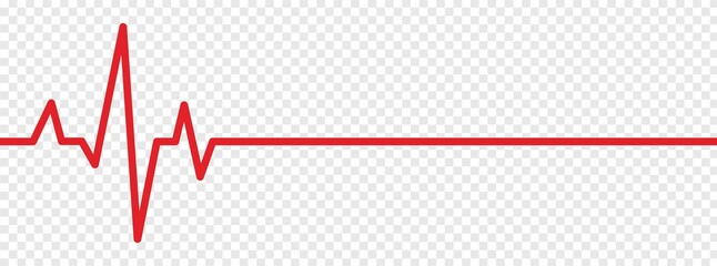 Red heartbeat line icon. vector illustration - obrazy, fototapety, plakaty