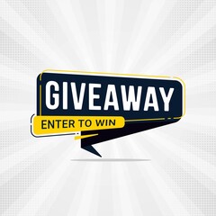 Giveaway and enter to win banner sign design template - obrazy, fototapety, plakaty