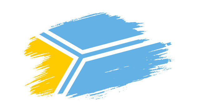 Patriotic of Tuva flag in brush stroke effect on white background