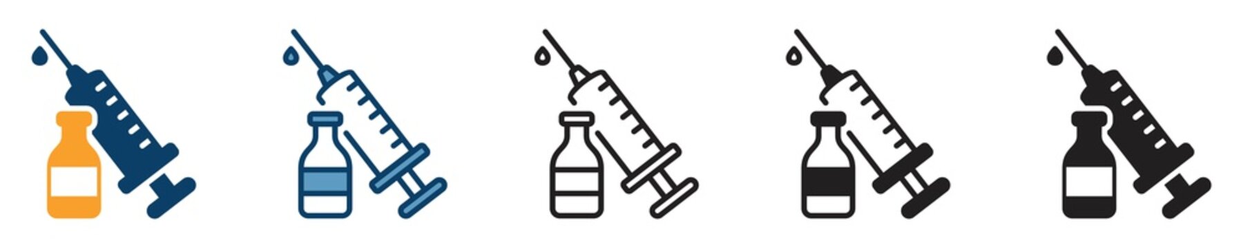 vaccine icon set, vaccine icon in different style, vector illustration