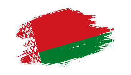 Patriotic of Belarus flag in brush stroke effect on white background