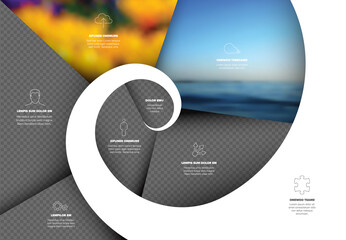 Evolution timeline infographic template with photos