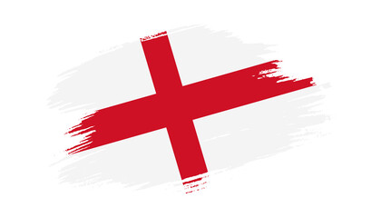 Patriotic of England flag in brush stroke effect on white background
