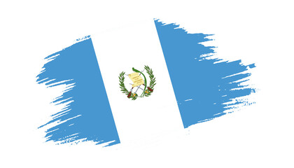 Patriotic of Guatemala flag in brush stroke effect on white background