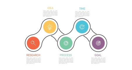 Infographic design with icons and 5 options or steps. Thin line vector. Infographics business concept. Can be used for info graphics, flow charts, presentations, web sites, banners, printed materials.