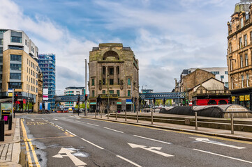 A view eastward from the Glasgow Gross intersection in Glasgow on a summers day
