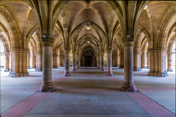Fototapeta na wymiar A view of a vaulted ceilings in Glasgow on a summers day