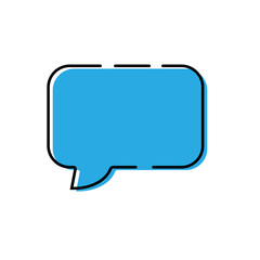 Blue message bubble. Message speech frame. Chatting message template bubble