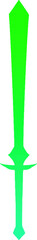 Green sword silhouette design.