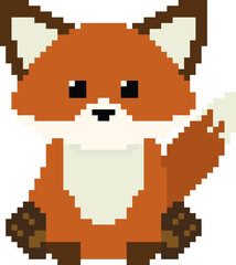 Fototapeta premium Pixel fox. Isolated vector illustration in 8 bit style