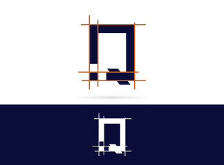 Letter Q architecture logo design. Vector combination of construction and letter