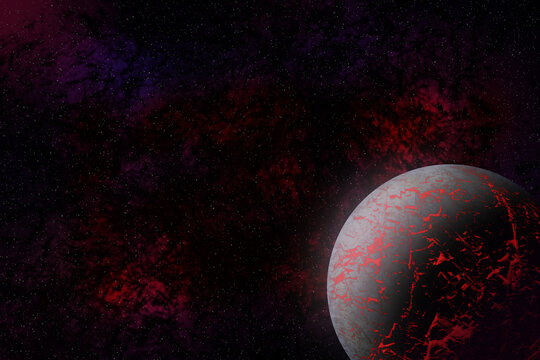 Starfield Nebula Lava Planet Background Grafic