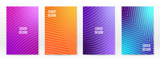 Minimal Poster. Pastel Soft. Rainbow Gradient Set.