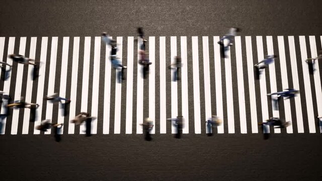 Blur crowd of people on zebra lifestyle design 
