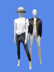 Two full length female mannequins.