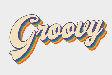 groovy colourful vector retro lettering