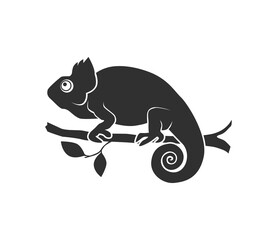 chameleon icon vector illustration with black and white color.