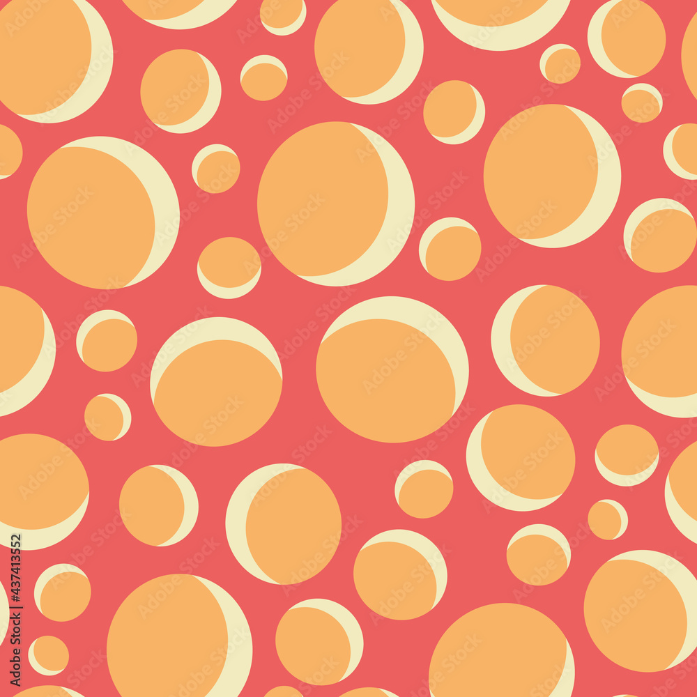 Poster Retro colored dots vector seamless repeat pattern print background