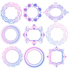 Set of Calligraphic vintage design elements for page decorations, wedding and invitation card template