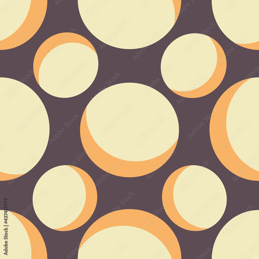 Poster Retro colored dots vector seamless repeat pattern print background