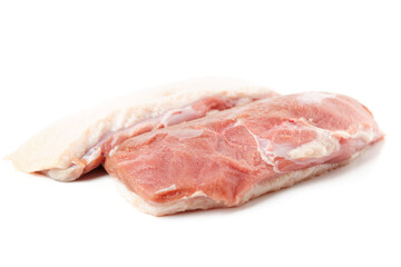 Two duck fillets shot on white