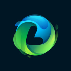 Eco-friendly L letter logo inside a swirl green circle.