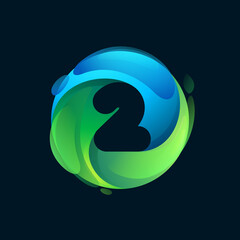 Eco-friendly number two logo inside a swirl green circle.