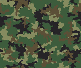 Fototapeta premium Green camouflage military seamless pattern, seamless pattern, modern woodland texture. Ornament.