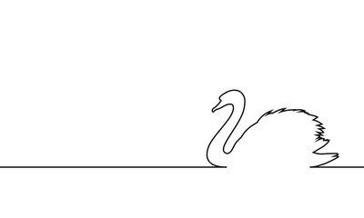 Swan graphic line icon. Swan outline sign isolated on white background. Vector illustration