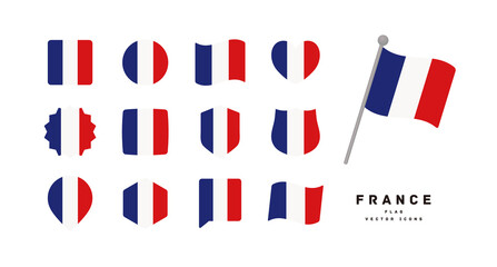 French flag icon set vector illustration
