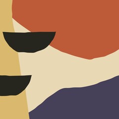 Trendy social media abstract background in modern, trendy colors in popular art style