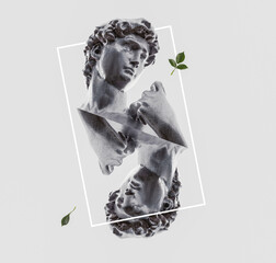 Statue vapor wave background concept