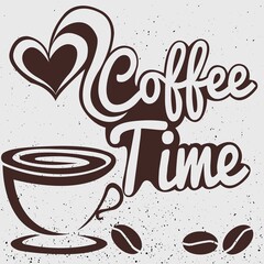 illustration time for aromatic coffee