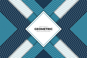 Obraz premium Abstract Overlapped Geometric Shape Blue and White Background with Line