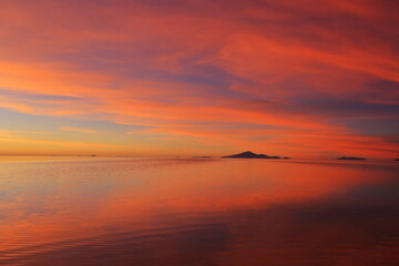Sunset in Uyuni Salt Flat, Bolivia