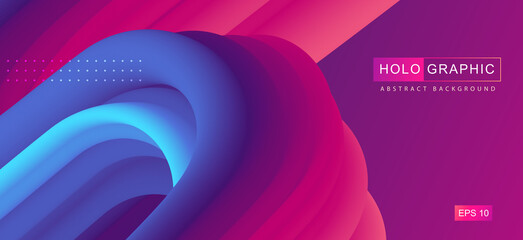 Gradient abstract 3D fluid background. Modern cover design. Vector illustration