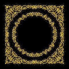 Retro shiny frame or border. Vector illustration.