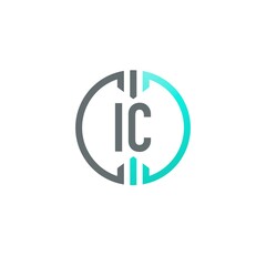 Obraz na płótnie Canvas Initial Letter IC Circle Simple Creative Logo Design Template. Circle template logo company