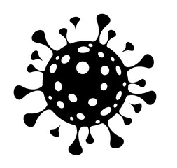Coronavirus cell Vector Icon black