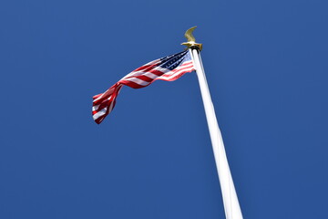 American flag in the wind