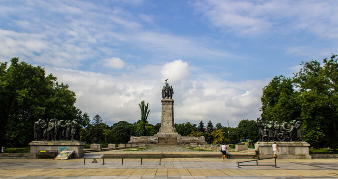 Monument to the victorious soldiers in Sofia park, Bulgaria