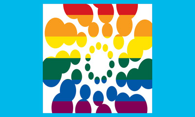 Retro background with LGBT colors