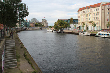 river spree and buildings in berlin (germany) 
