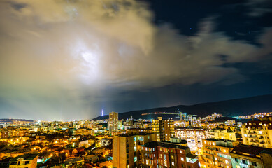 Fototapeta premium Night storm in Tbilisi