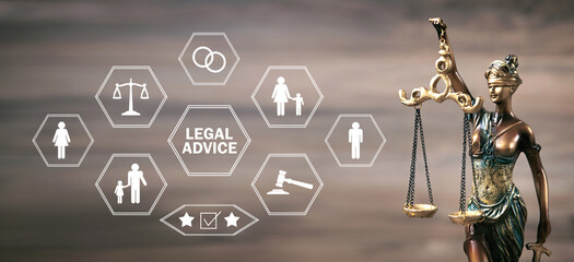 Statue of Justice. Legal Advice. Law