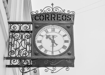 vintage mail office clock on a wall