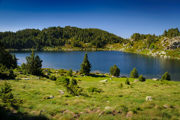 Carlit Lakes, Les Bouillouses, in summer (Pyrenees Orientales, France)