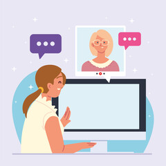 woman employe interview